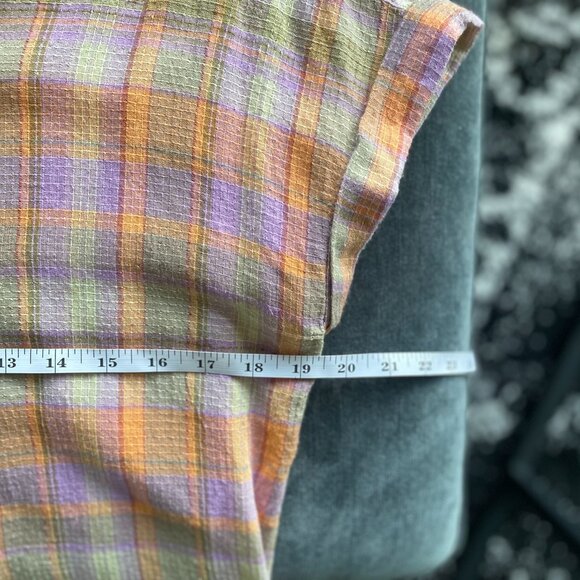 beachlunchlounge Short Sleeve Button Up, Multicolor Plaid, Size S - Picture 4 of 5